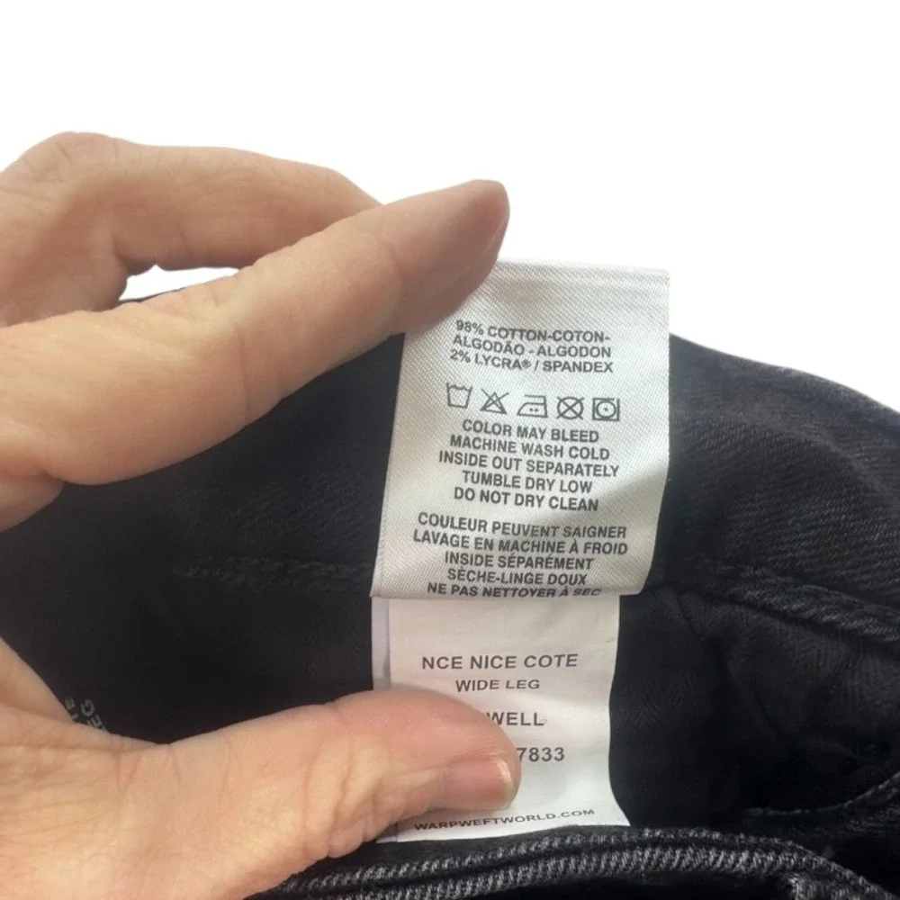 Warp + Weft NCE Nice Cote Wide Leg Black Jeans Size 24 NWT - Picture 7 of 16